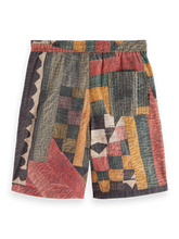 SCOTCH AND SODA Printed Patchwork Cotton-Poplin Loose-Fit Bermuda - Gravity NYC